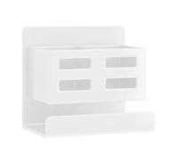 Flaroey Organizador de baño de pared, desagüe impermeable, para cepillo de dientes, peine, cosméticos, secador de pelo,