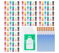 Flaroey Paquete de 20 tarros de pintura acrílica, 12 colores, gouache, acuarela, manualidades, contenedor de pintura, almacenamiento para el hogar, aula, fiesta