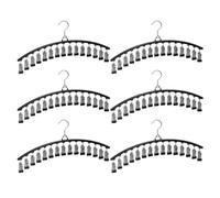 Flaroey Paquete de 6 organizadores de leggings para colgar en el armario, perchas para pantalones con 15 clips para leggings, pantalones cortos, faldas, ahorro de espacio