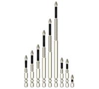 Flaroey PH2 - Juego de 9 brocas magnéticas antideslizantes largas de 25 a 150 mm para destornilladores eléctricos y taladros manuales