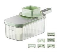 Flaroey Picadora de Verduras, Trituradoras con Recipiente Transparente, Rallador de Alimentos Manual Multifuncional, Herramienta de Corte de Cocina Desmontable B