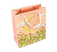 Flaroey Pintura Al Óleo Bolsa de Regalo para Niños Bolsa de Caja de Regalo Bolsa de Papel Bolsa de Regalo de Cumpleaños Portátil Recuerdo, Rojo