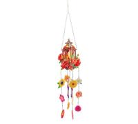 Flaroey Pintura de Diamante DIY con Luz de Cristal Solar Que Atrapa Campanillas de Viento, Adorno Colgante de Flores de Casa 5D de Doble Cara
