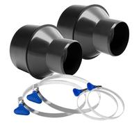 Flaroey Reductor Cónico de Manguera, Abrazadera de Manguera con Tornillo Mariposa, Accesorios de Recolección de Polvo, para Manguera de Recolección de Polvo, Manguera de Escape de Secadora