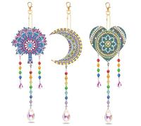 Flaroey Regalos Artesanales de Pintura con Diamantes para NiñAs de 6 una 12 AñOs: Manualidades con Pintura de Diamantes por NúMeros, Campanillas de Viento para NiñOs