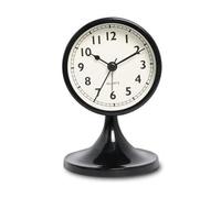 Flaroey Reloj despertador redondo de metal nórdico, reloj de mesa silencioso vintage, reloj de noche para estudiantes, decoración de habitación, decoración del hogar A