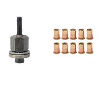 Flaroey Remachadora manual de tornillo, remachadora, tuerca de remache, adaptador de herramienta de metal, instalación simple, 11 piezas M5