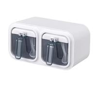 Flaroey Set de Caja de Condimentos de Cocina Montada en la Pared-Organizador de Almacenamiento de Condimentos con Puerta, Tarros de para el Hogar, Utensilios de Cocina A