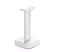 Flaroey Soporte para auriculares, expositor con retroiluminación RGB, soporte para montaje en cabeza, organizador de mesa, soporte vertical para gancho, fácil instalación