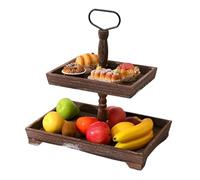 Flaroey Soporte para Postres, Bandeja para Pasteles de Doble Capa, Bandeja para Decoración de Postres, Soporte de Exhibición, Lavado