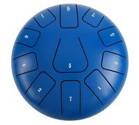 Flaroey Tambor de lengua de acero de 8 pulgadas, pandereta de 11 notas con y púas de dedo para meditaciones, instrumento G