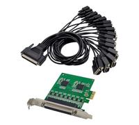 Flaroey Tarjeta Adaptador ST355 PCIe 17V358 16S RS232 Control I/o Multiserie Industrial Multifunción Conveniente Tarjeta Adaptador PCB+Tarjeta de Conversión de Plástico 1 Juego