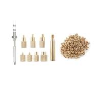 Flaroey Tuerca de Inserción Térmica Punta de Hierro TS100 Inserto de Punta para Cautín M2-M8 Kit de Inserción de Tuerca de Inserción Termofusible de Latón con Tuerca M3 de 100 Piezas