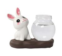 Flaroey Un Jarrón de Flores Hidropónico de Conejo de, Arreglo de Flores de Vidrio Transparente, Macetas para Plantas, Maceta para Decoración del Hogar