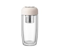 Flaroey Vasos de Vidrio Antiescaldaduras de Doble Espesor, Separación Magnética de Té para Oficina, Diseño de Contenedor de Té, Hermética A Prueba de Fugas, 400 Ml,A