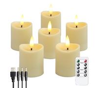 Flaroey Velas LED, Velas Parpadeantes Sin Llama, Velas Recargables, Velas de Real con Control Remoto, Color Lechoso
