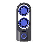 Flaroey Ventilador Eléctrico Escritorio Doble Cabezal, Cabezal Agitador, Ventilador de Torre Escritorio, Miniventilador Silencioso, Ventilador Turbina Eólica Grande para Oficina Casa A