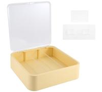 Flaroey Vitrina Transparente de Pared para Figuras, Soporte de ExhibicióN Ajustable, Caja Expositora Transparente con Puerta, Amarillo Cremoso