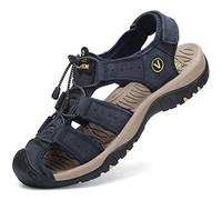 FLARUT Sandalias Deportivas Hombres Verano Exterior Senderismo Zapatos Trekking Casual Zapatos de Montaña Cuero Sandalias de Playa