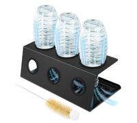 Flaschenhalter für Sodastream,Abtropfständer für Sodastream,Edelstahl Abtropfhalter Abtropfständer Abtropfgestell mit Herausnehmbare Abtropfmatte,Flaschenbürste und Schutzringe,für Duo Crystal