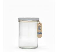 Flaschenland 84 tarros de cristal para conservas de 435 ml, con tapa blanca, ideal para mermelada, mermelada, gelatina, sopa o preparación de harina, apto para horno, fabricado en Alemania