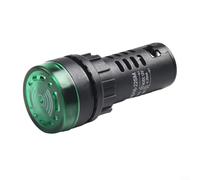 Flash Buzzer AD16-22SM Alarma de sonido y luz 3 colores rojo amarillo verde CA 220V DC 24V 12V 22mm montaje para equipos industriales (verde 12V)