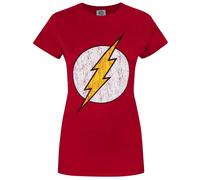 Flash - Camiseta con logo de estilo desgastado para mujer
