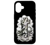 Flash de Tatuaje Tradicional de Rock of Ages Blackwork Carcasa para iPhone 16