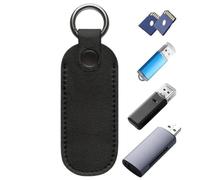 Flash Drive Case with Keychain - PU Leather Protective Case Flash Drive