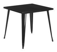 Flash Furniture 31.75SQ Mesa de Metal para Exteriores, Color Negro, Cuadrada de 31.75 Pulgadas