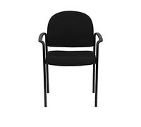 Flash Furniture BT-516-1-BK-GG Silla de acero con reposabrazos, con tejido, apilable, negra, cómoda