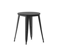 Flash Furniture Declan - Mesa de comedor comercial para exteriores, parte superior de poliresina para todo tipo de clima con base de acero, redonda de 23.7 pulgadas, negro/negro