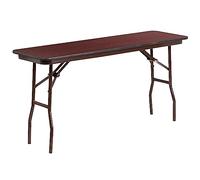 Flash Furniture Frankie Mesa de Entrenamiento Plegable de melamina de Caoba de 5 pies