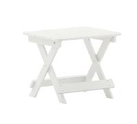 Flash Furniture Halifax - Mesa auxiliar plegable para exteriores, portátil para todo tipo de clima, HDPE Adirondack, juego de 1, color blanco