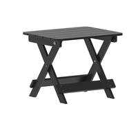 Flash Furniture Halifax - Mesa auxiliar plegable para exteriores, portátil para todo tipo de clima, HDPE Adirondack, juego de 1, color negro