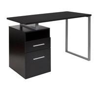 Flash Furniture Harwood - Escritorio con Dos cajones y Marco de Metal, Ceniza Oscura, Juego de 1