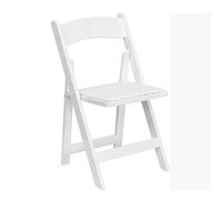 Flash Furniture HERCULES Series Juego de 4 sillas plegables, madera, blancas con asiento acolchado de vinilo