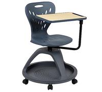 Flash Furniture Laikyn - Silla de Escritorio móvil Gris Oscuro con rotación de 360 Grados y Compartimento de Almacenamiento Debajo del Asiento