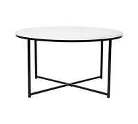 Flash Furniture Living Room Coffee Table, Engineered Wood, White/Matte Black