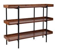Flash Furniture Mayfair - Estantería de Almacenamiento con 3 estantes de 35 Pulgadas de Alto con Marco de Metal, rústico, Juego de 1