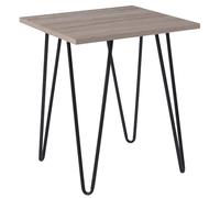 Flash Furniture Mesa Auxiliar Oak Park Collection con Acabado de Grano de Madera con Patas de Metal, Materiales sintéticos, Driftwood, End Table