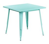 Flash Furniture Mesa Cuadrada de Metal de Grado Comercial para Interiores y Exteriores Pulgadas, Verde Menta, 31.5" Square