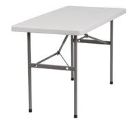 Flash Furniture Mesa Plegable de plástico 24x48, White, 24" W x 48" L