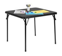 Flash Furniture Mesa Plegable para niños, Vinilo, Negro, 24 Pulgadas de Ancho x 24 Pulgadas de Profundidad x 20.2 Pulgadas de Alto