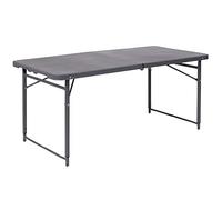 Flash Furniture Mills Mesa Plegable de plástico Gris Oscuro Ajustable de 4 pies de Altura con asa de Transporte