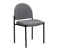 Flash Furniture Muebles Flash Silla de recepción Lateral de Acero apilable cómoda, aleado, Tela Gris, Set of 1