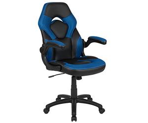 Flash Furniture Revestimiento Flash Sillas de Carreras, Ajustable, Plástico Poliuretano Espuma Malla Madera Técnica, Blau, Pack de 1