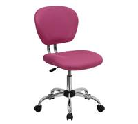 Flash Furniture Silla de Trabajo giratoria de Malla con Respaldo Medio con Base cromada, Metal, Pink, 58.42 x 55.88 x 25.4 cm