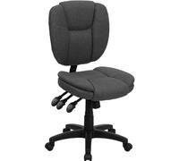 Flash Furniture Silla giratoria ergonómica multifunción con Respaldo Medio, Metal, Tela Gris, 71.12 x 58.42 x 33.020000000000003 cm