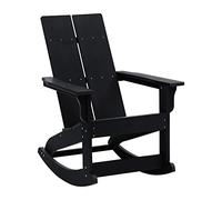 Flash Furniture Silla mecedora Adirondack, 1 paquete, negro